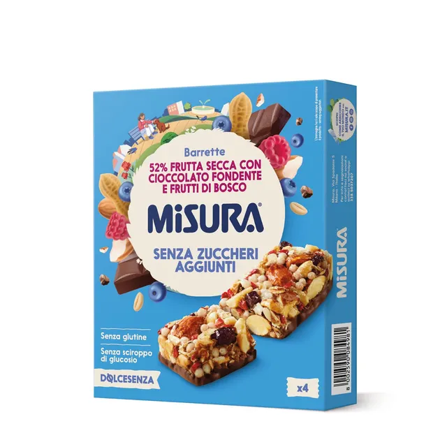 misura-dolcesenza-barrette-frutta-secca-cioccolato-e-frutti-di-bosco-120g image 1