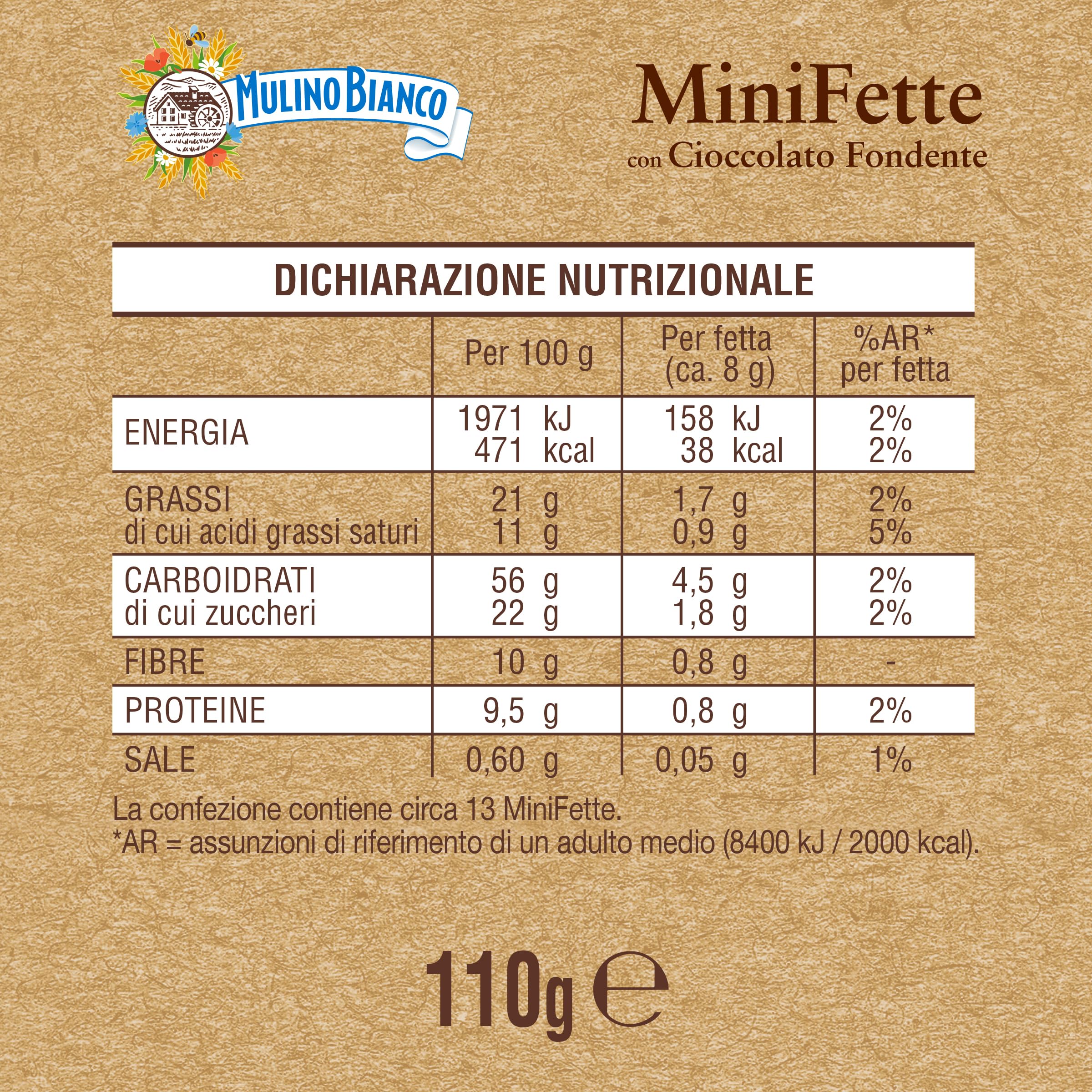 mulino-bianco-mini-fette-integrali-con-cioccolato-fondente-110g image 2
