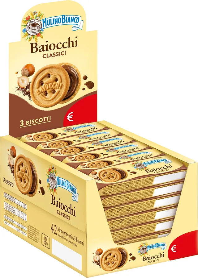 mulino-bianco-baiocchi-biscotti-con-crema-nocciola-e-cacao-42-pacchetti image 1