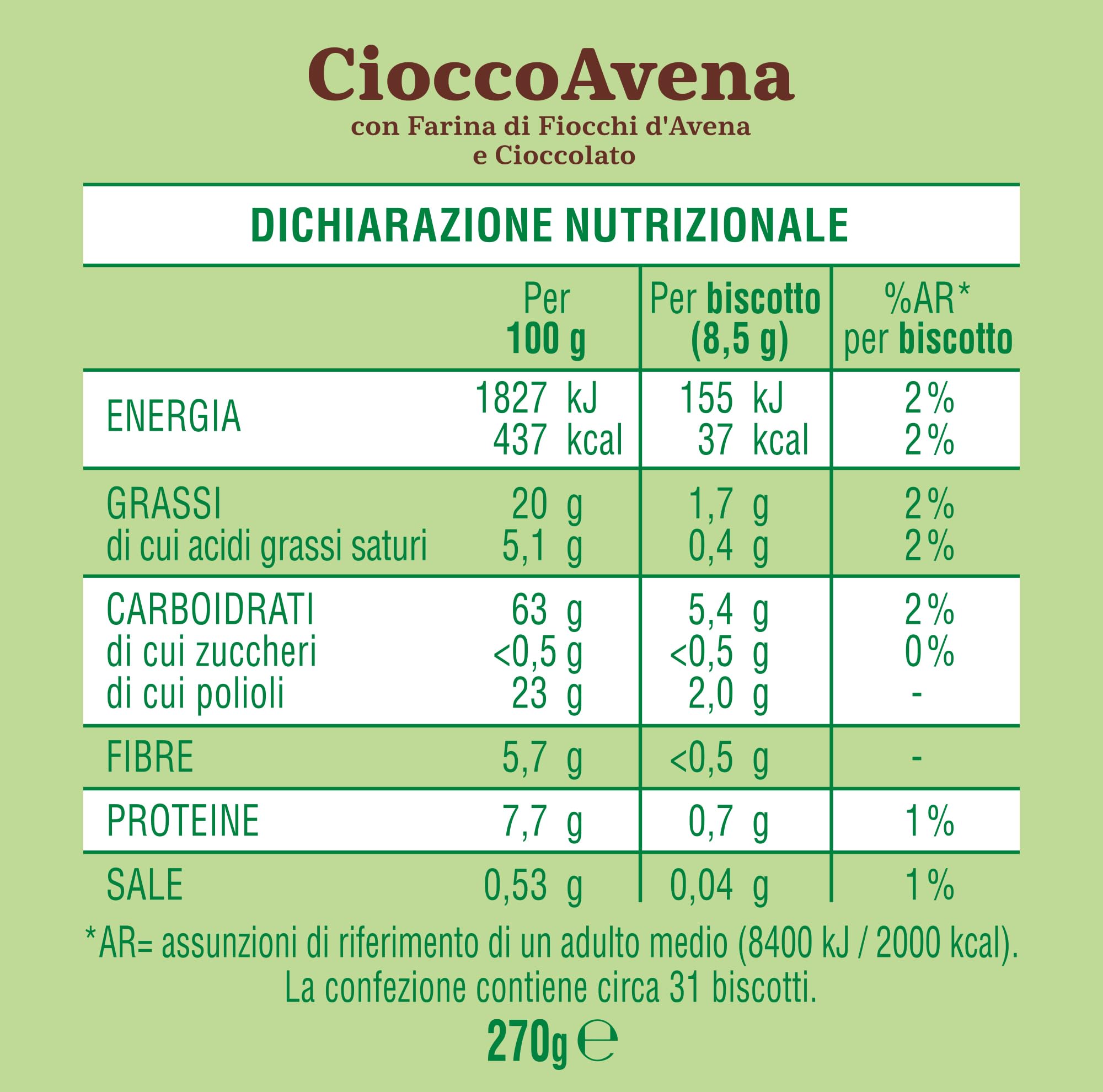 mulino-bianco-cioccoavena-biscotti-senza-zuccheri-aggiunti-270-g image 3
