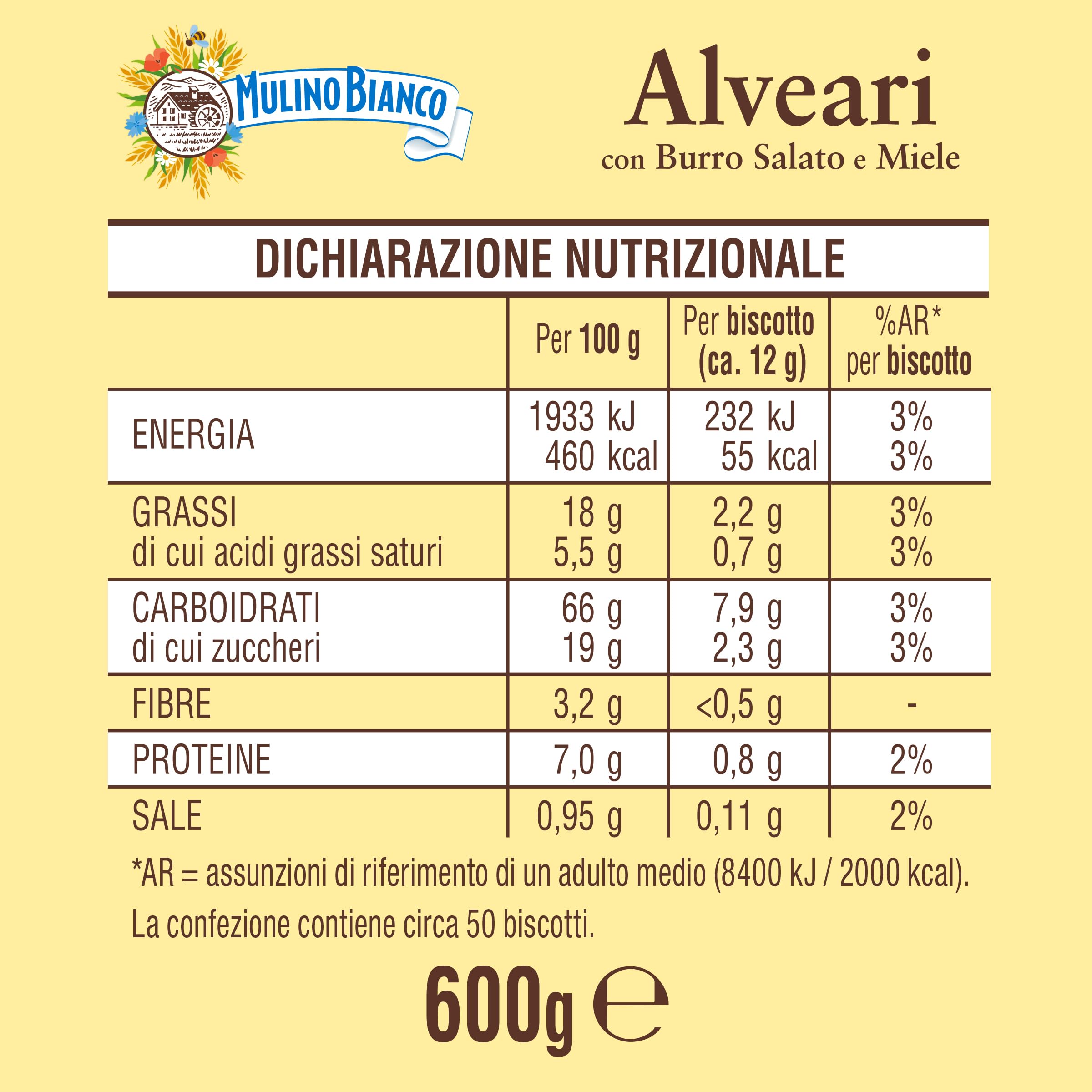 mulino-bianco-alveari-frollini-burro-salato-e-miele-600-g image 2