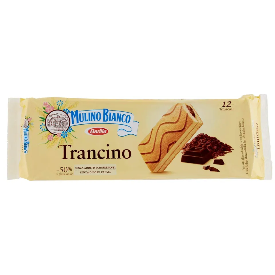 mulino-bianco-trancino-merendina-pan-di-spagna-e-crema-cacao-12-x-33g image 1