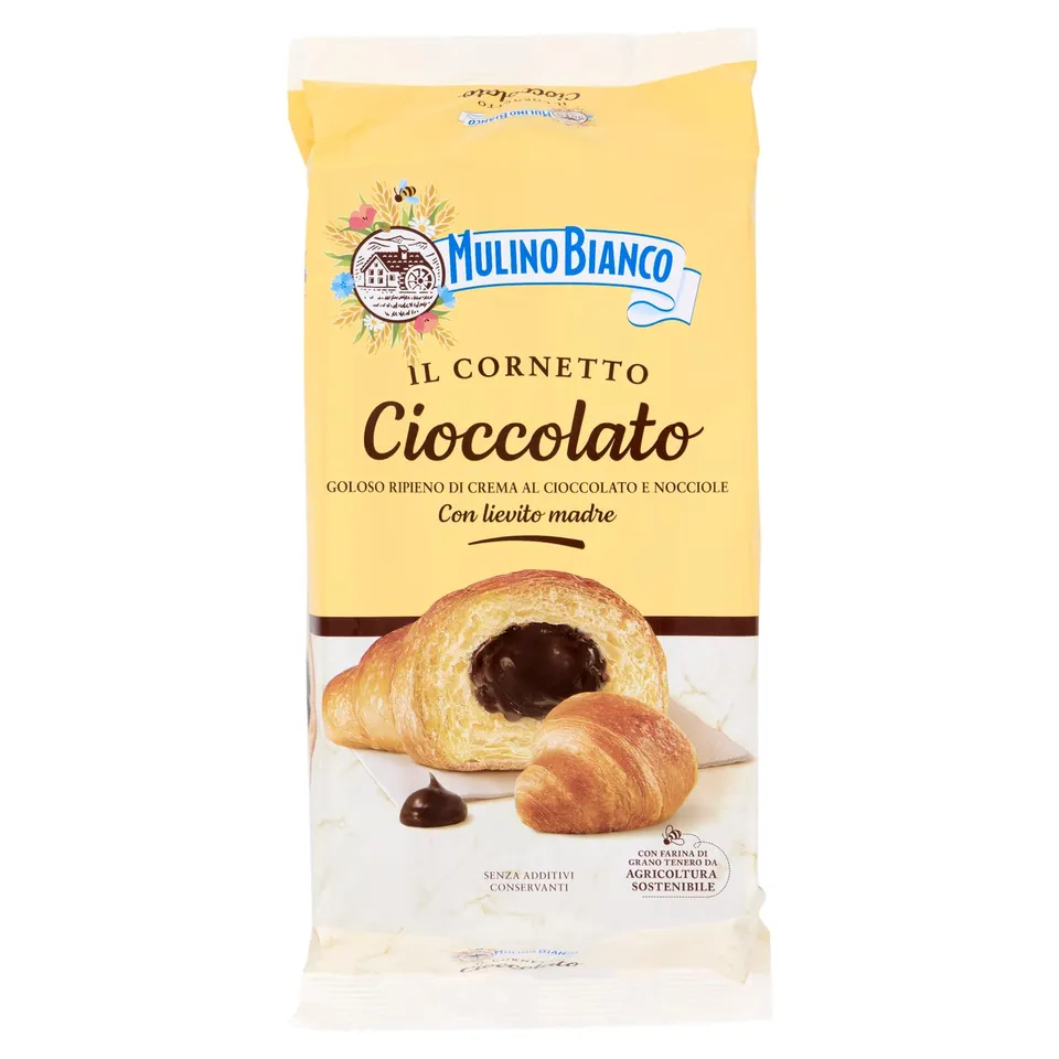 mulino-bianco-cornetti-crema-cioccolato-e-nocciole-6-x-50g-300g image 1