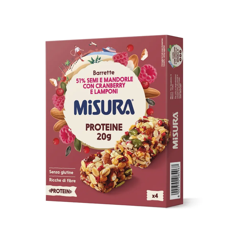 misura-protein-barrette-semi-mandorle-cranberry-lamponi-120-g image 1
