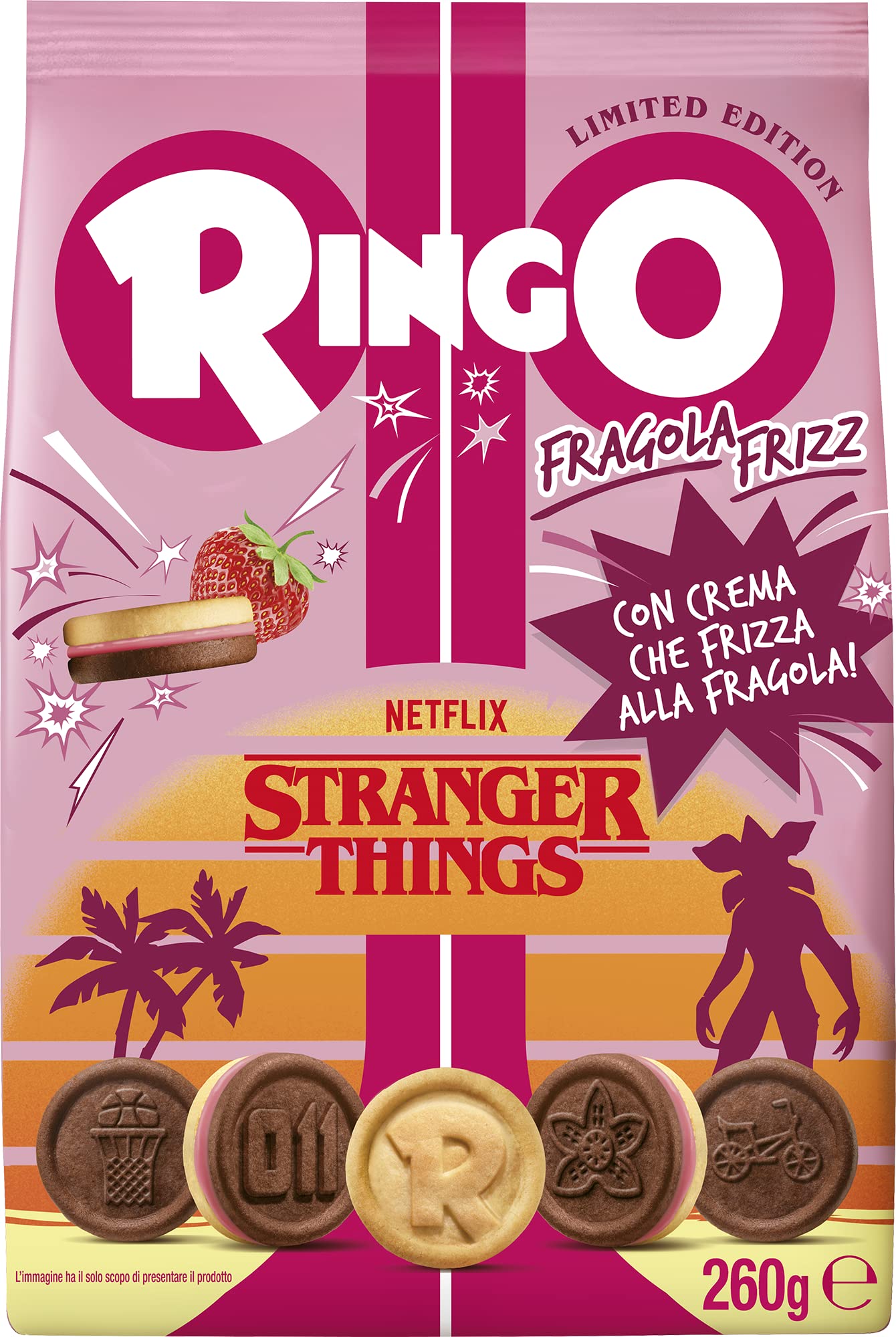 pavesi-ringo-stranger-things-fragola-frizz-biscotti-farciti-260g image 1