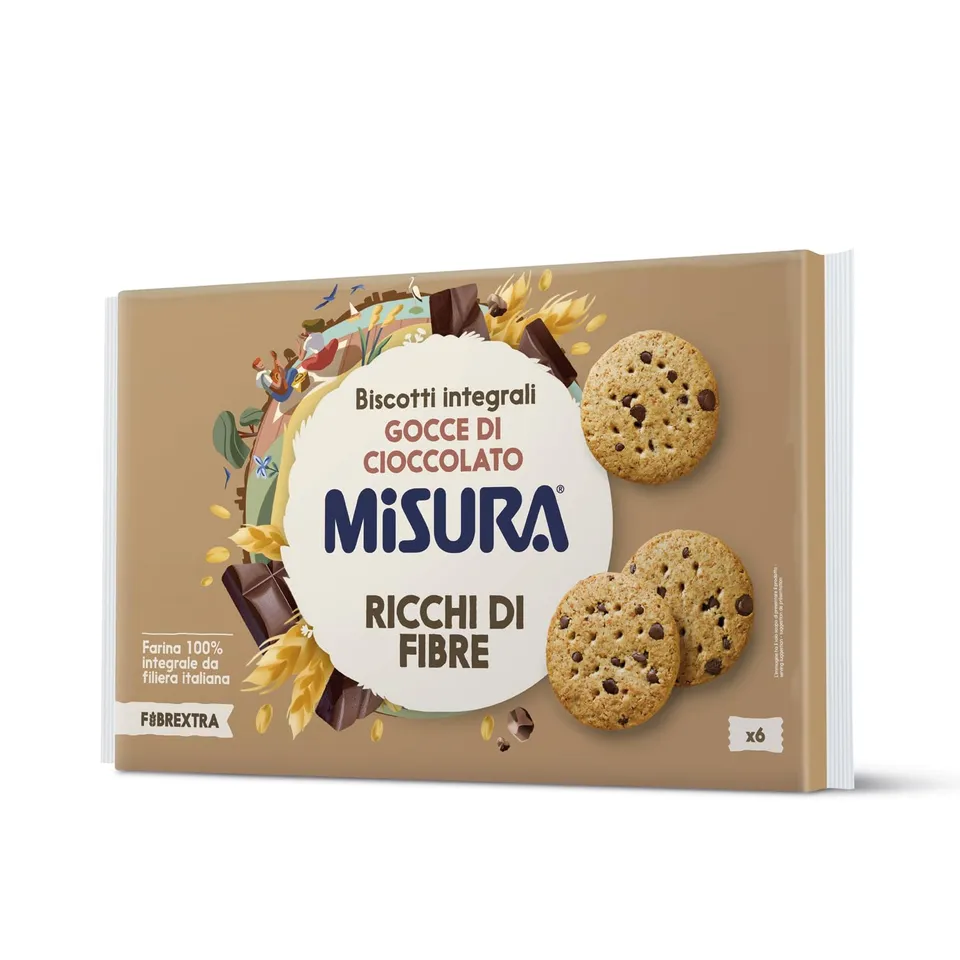 misura-fibrextra-biscotti-integrali-gocce-di-cioccolato-6-porzioni image 1