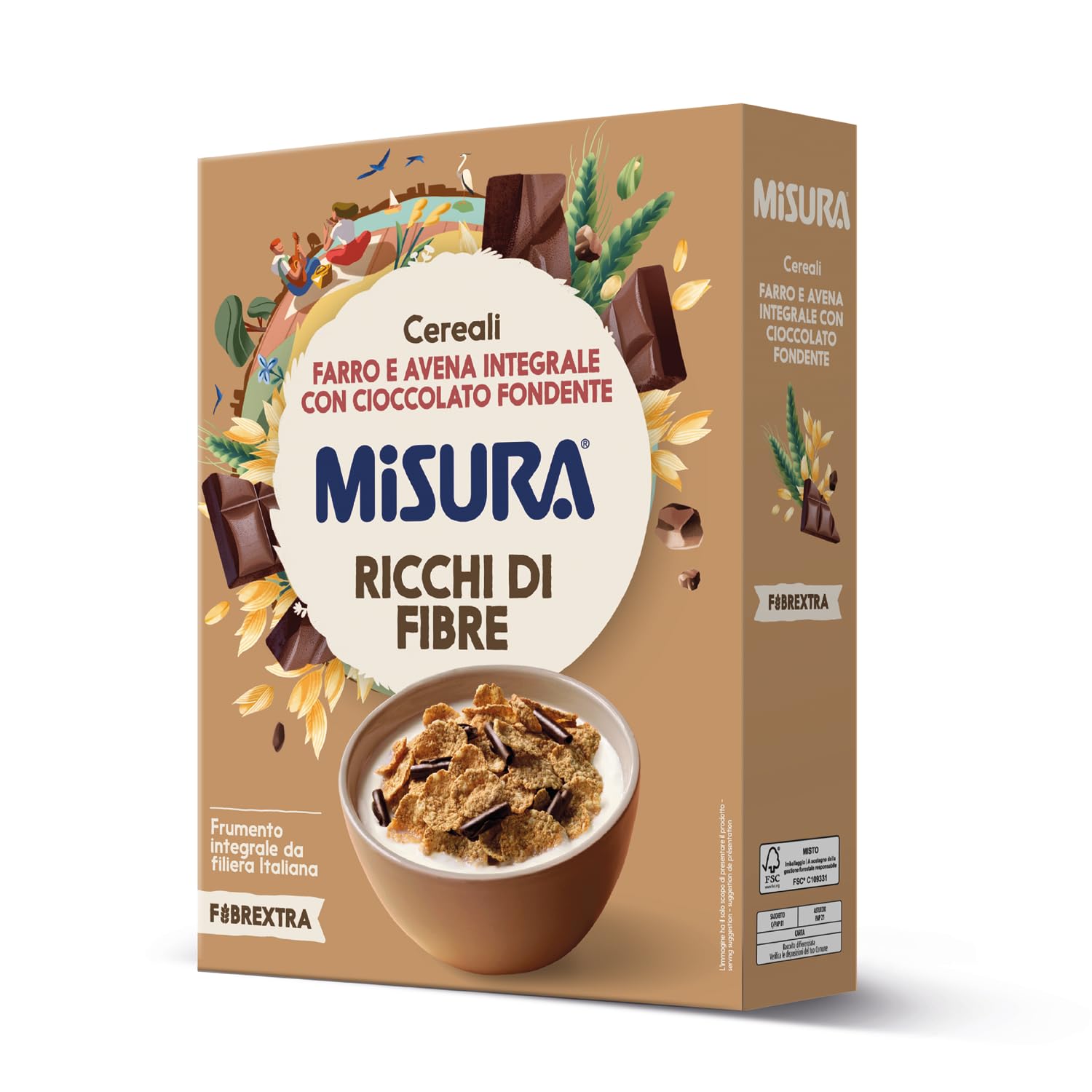 misura-fibrextra-cereali-farro-e-avena-integrale-con-cioccolato-fondente image 1
