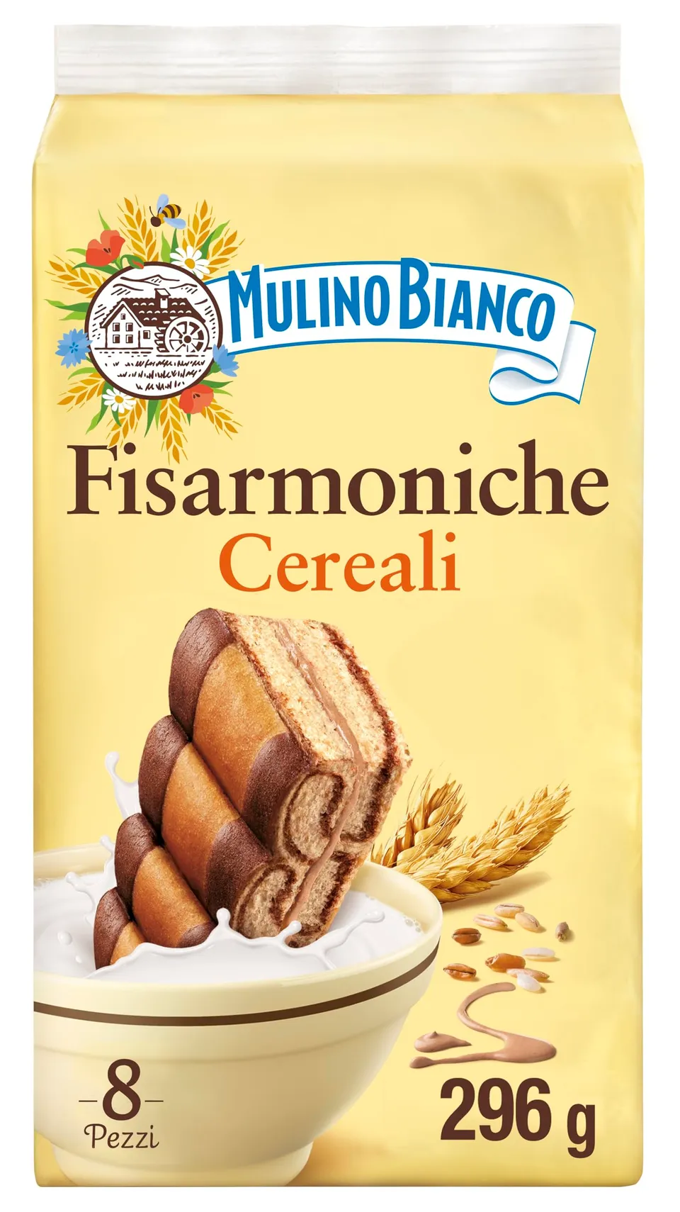 mulino-bianco-fisarmoniche-merendine-con-crema-malto-e-cacao-8-pezzi-296-g image 1