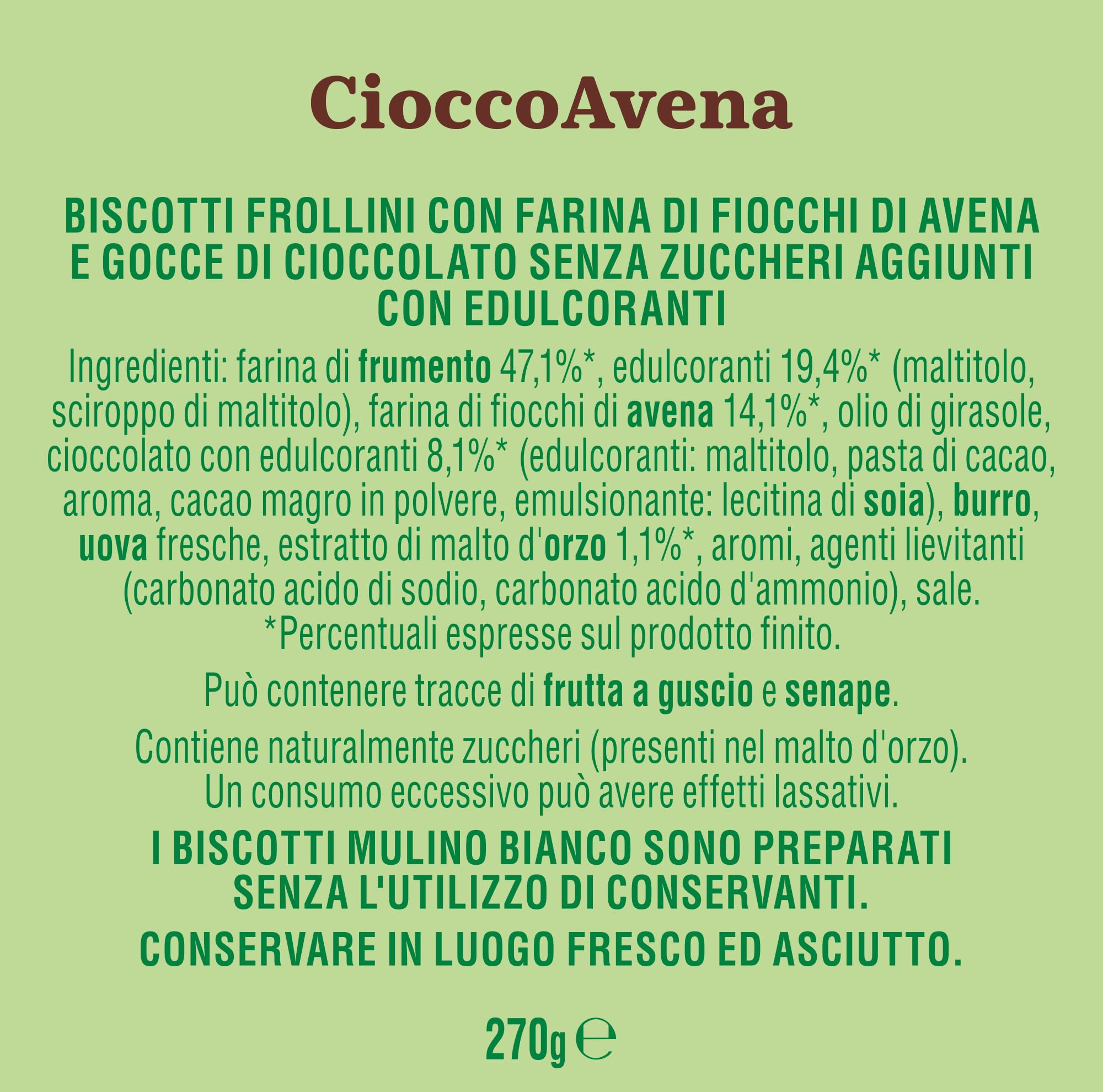 mulino-bianco-cioccoavena-biscotti-senza-zuccheri-aggiunti-270-g image 2