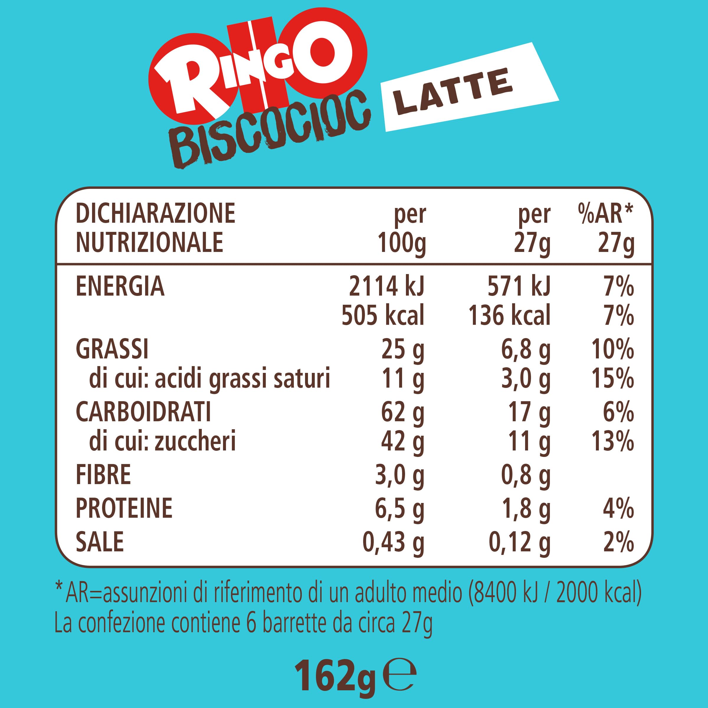 pavesi-ringo-bisco-cioc-latte-snack-6-x-27-g-162-g image 2
