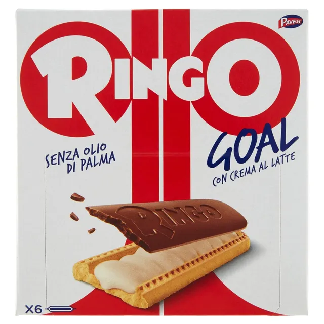 pavesi-ringo-goal-biscotto-latte-e-cioccolato-6-snack-168g image 1