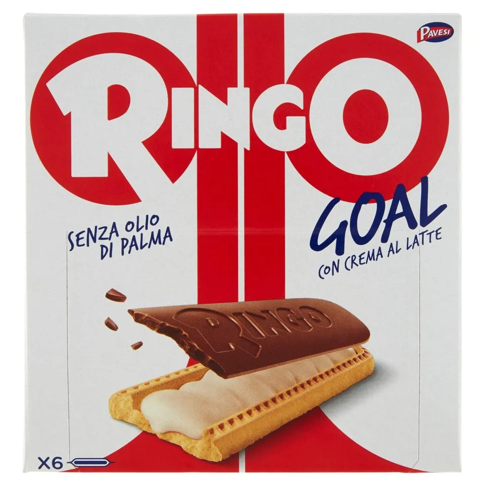 pavesi-ringo-goal-biscotto-latte-e-cioccolato-6-snack-168g image 1