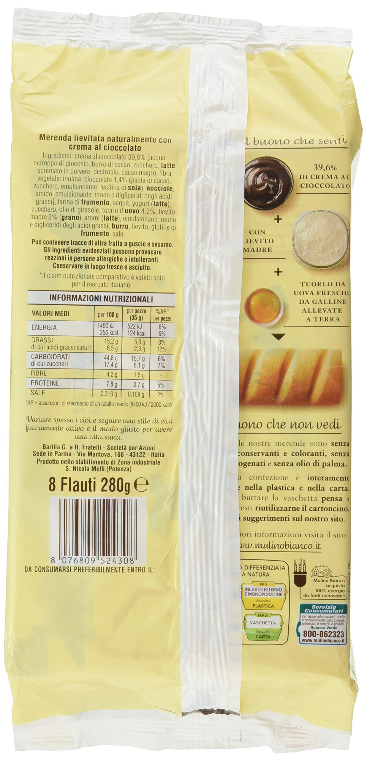 mulino-bianco-flauti-al-cioccolato-merendine-soffici-280-g image 2