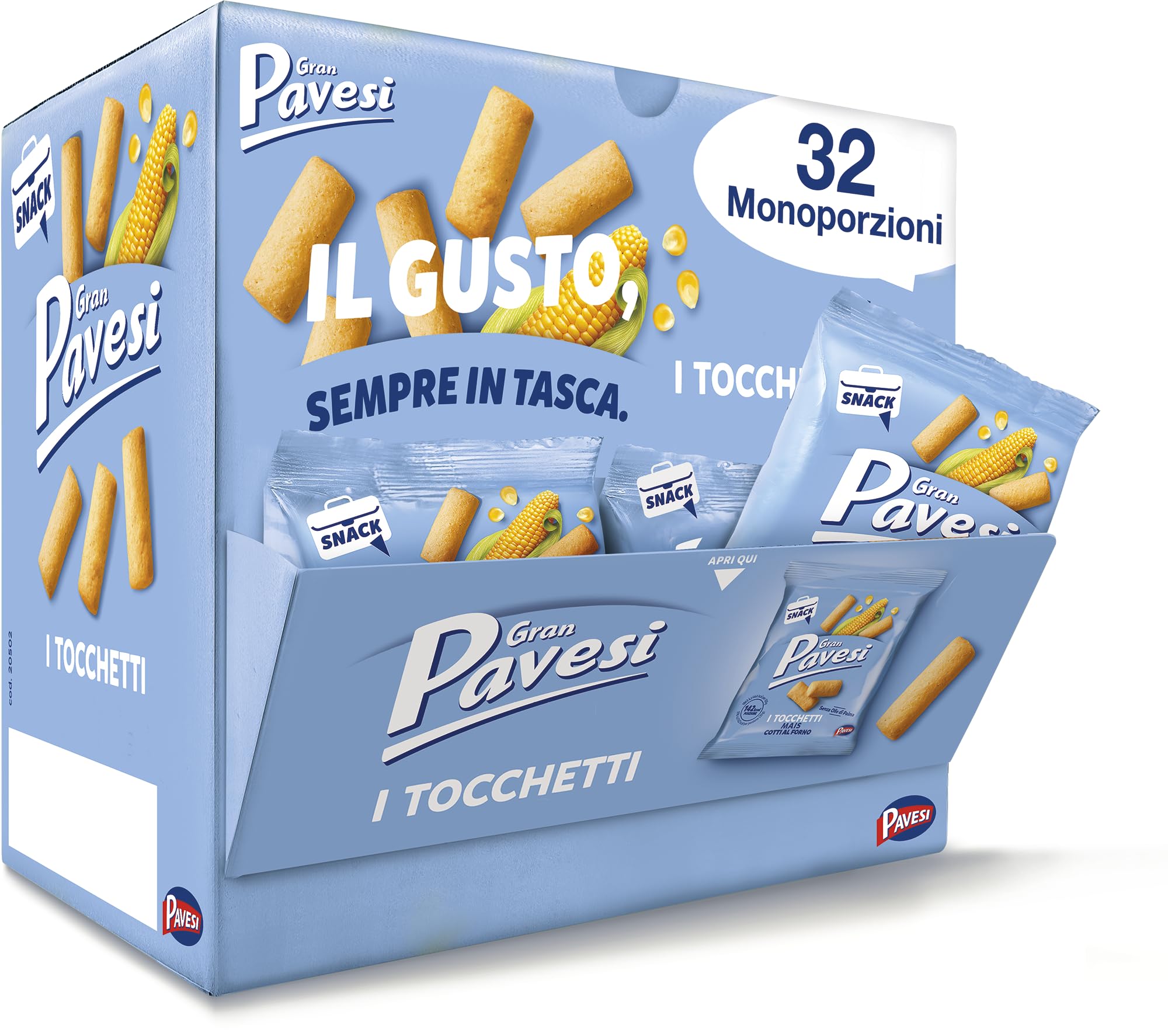 gran-pavesi-tocchetti-snack-al-mais-32-pacchetti image 1