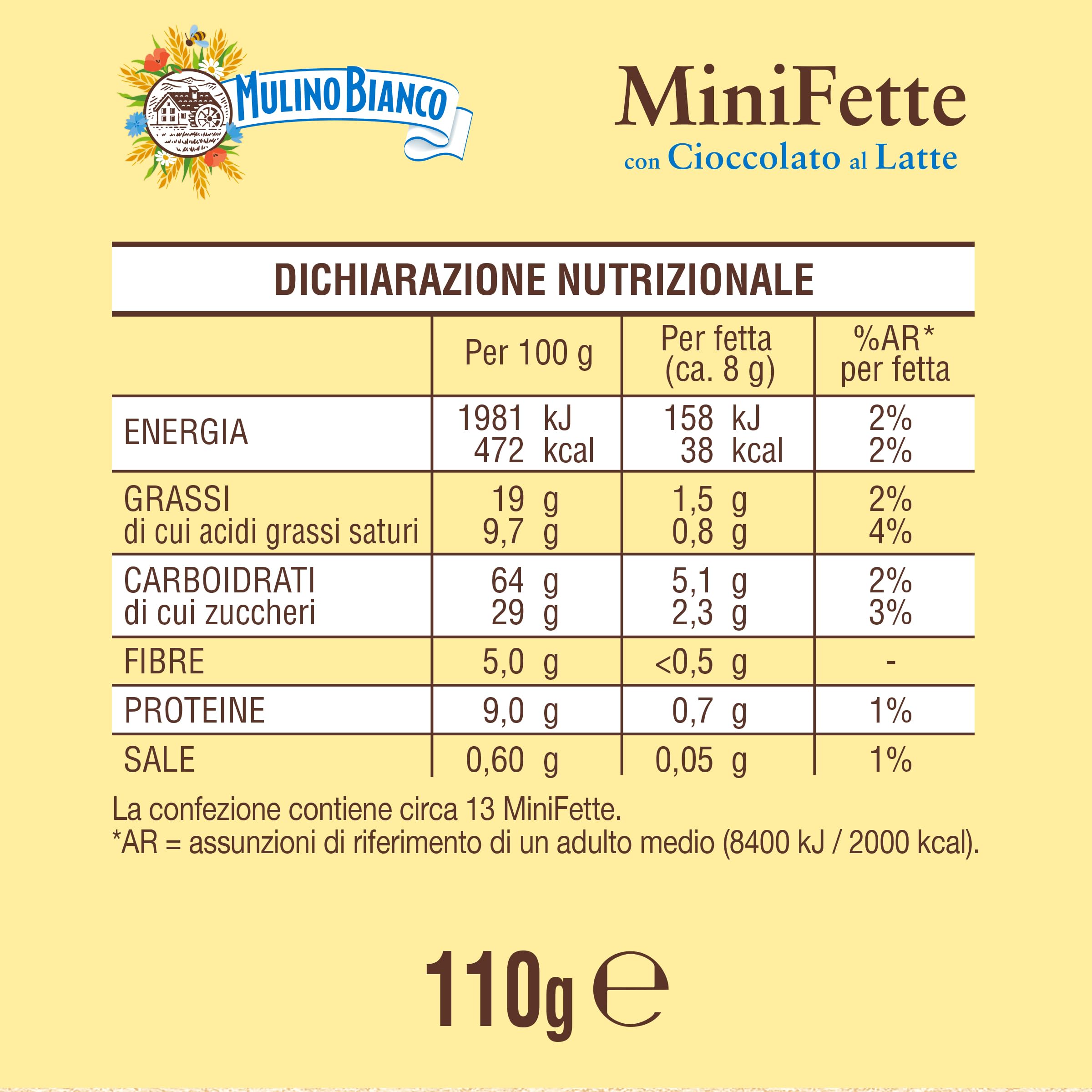 mulino-bianco-mini-fette-con-cioccolato-al-latte-110g image 2
