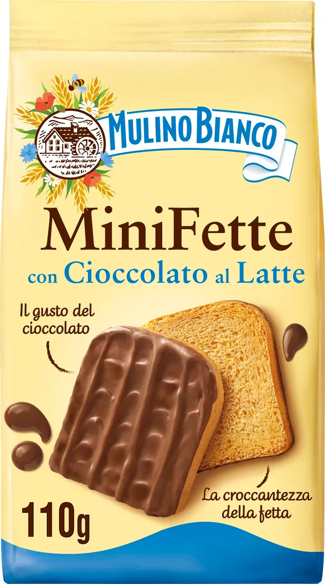 mulino-bianco-mini-fette-con-cioccolato-al-latte-110g image 1