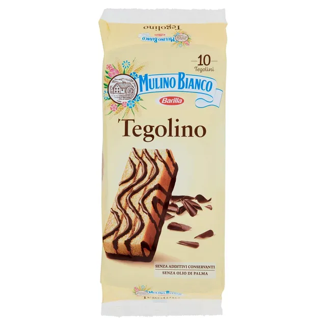 mulino-bianco-tegolini-con-crema-al-cacao-magro-10-pezzi-350g image 1