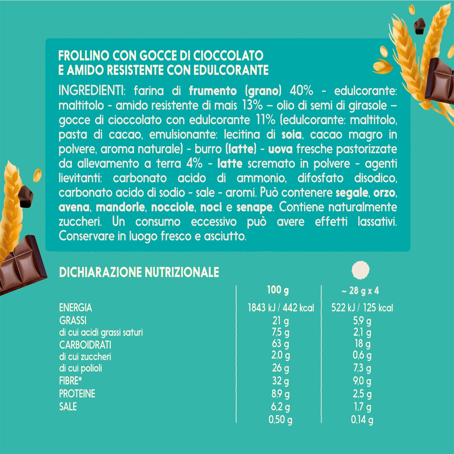 misura-dolcesenza-biscotti-con-gocce-di-cioccolato-a-basso-indice-glicemico image 2