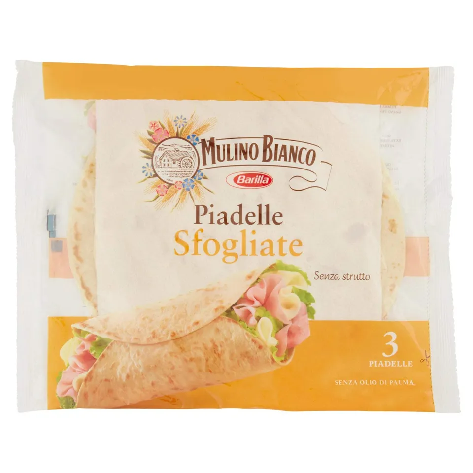 mulino-bianco-piadelle-sfogliate-senza-strutto-3-pezzi-330g image 1