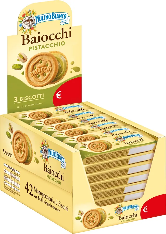 mulino-bianco-baiocchi-biscotti-al-pistacchio-42-monoporzioni image 1
