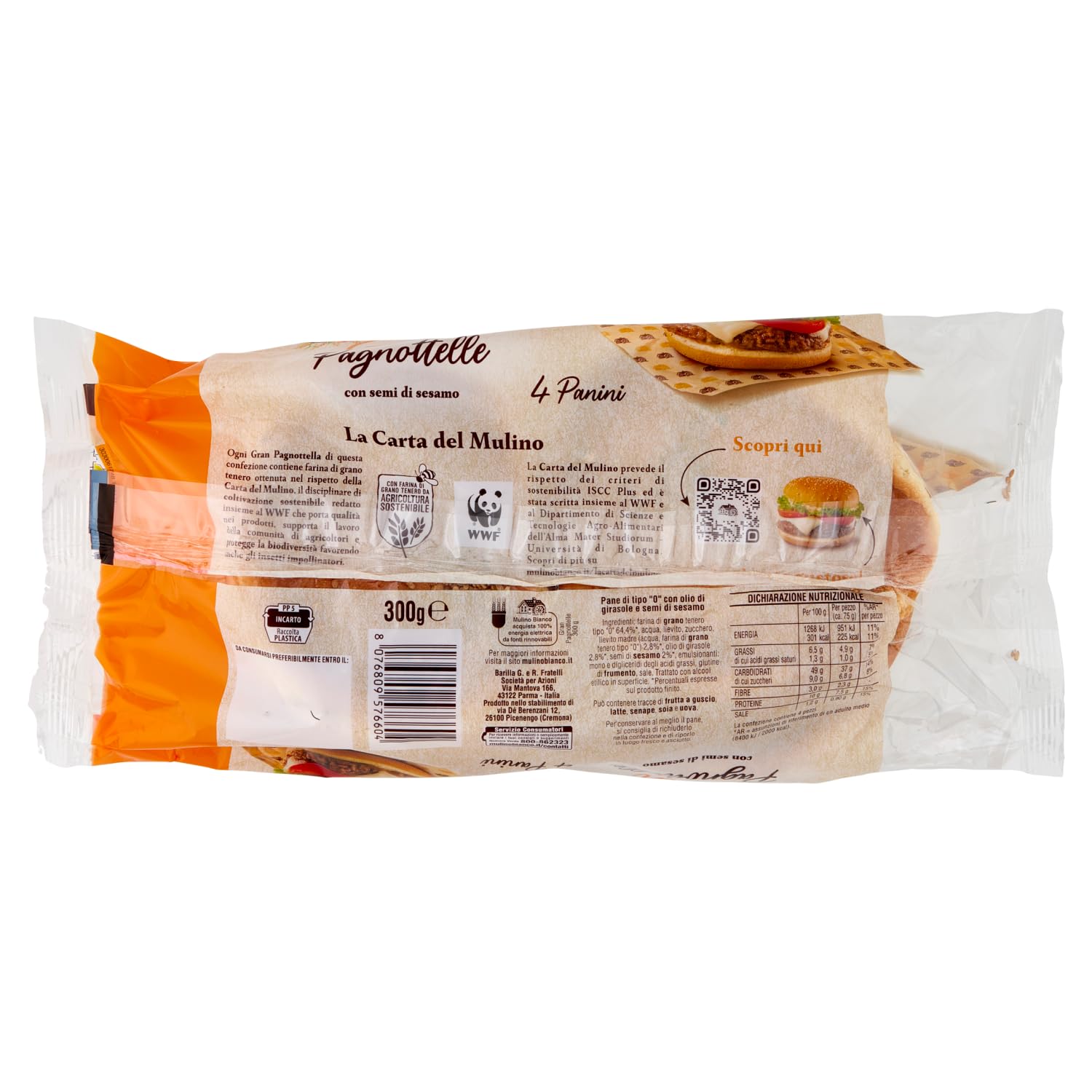 mulino-bianco-gran-pagnottelle-sesamo-pane-hamburger-300-g image 4