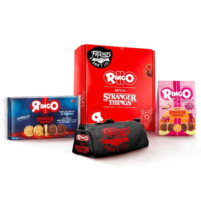 pavesi-ringo-stranger-things-box-con-astuccio-fragola-frizz-vaniglia image 1