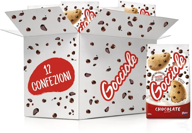 pavesi-gocciole-cioccolato-frollini-12-pack-da-500-g image 1