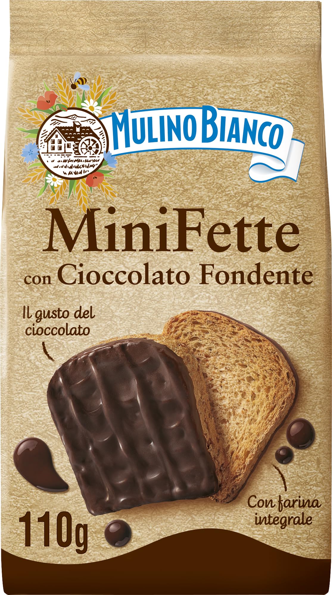 mulino-bianco-mini-fette-integrali-con-cioccolato-fondente-110g image 1