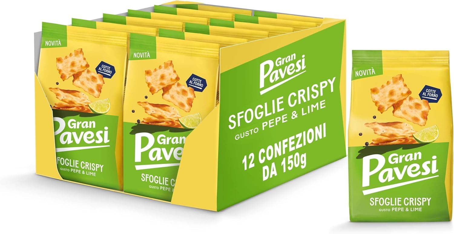gran-pavesi-le-sfoglie-crispy-lime-e-pepe-cracker-al-forno-12-x-150-g image 1